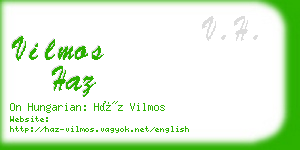 vilmos haz business card